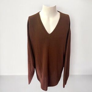 BOLIVIAN RAINFOREST BLUES 100% ALPACA V-NECK SWEATER SIZE X-LARGE